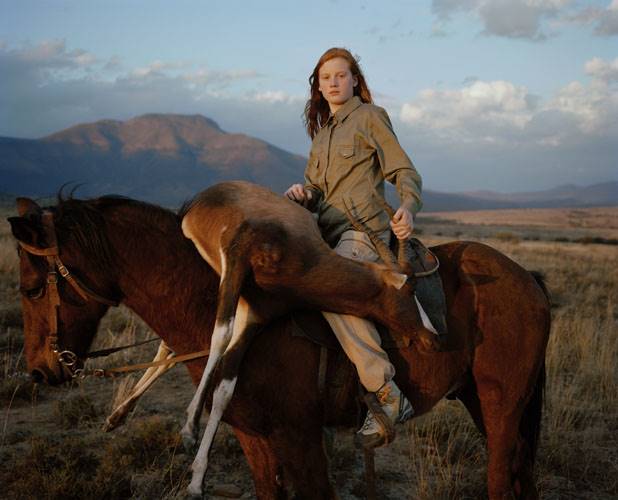 huntress with buck, south africa